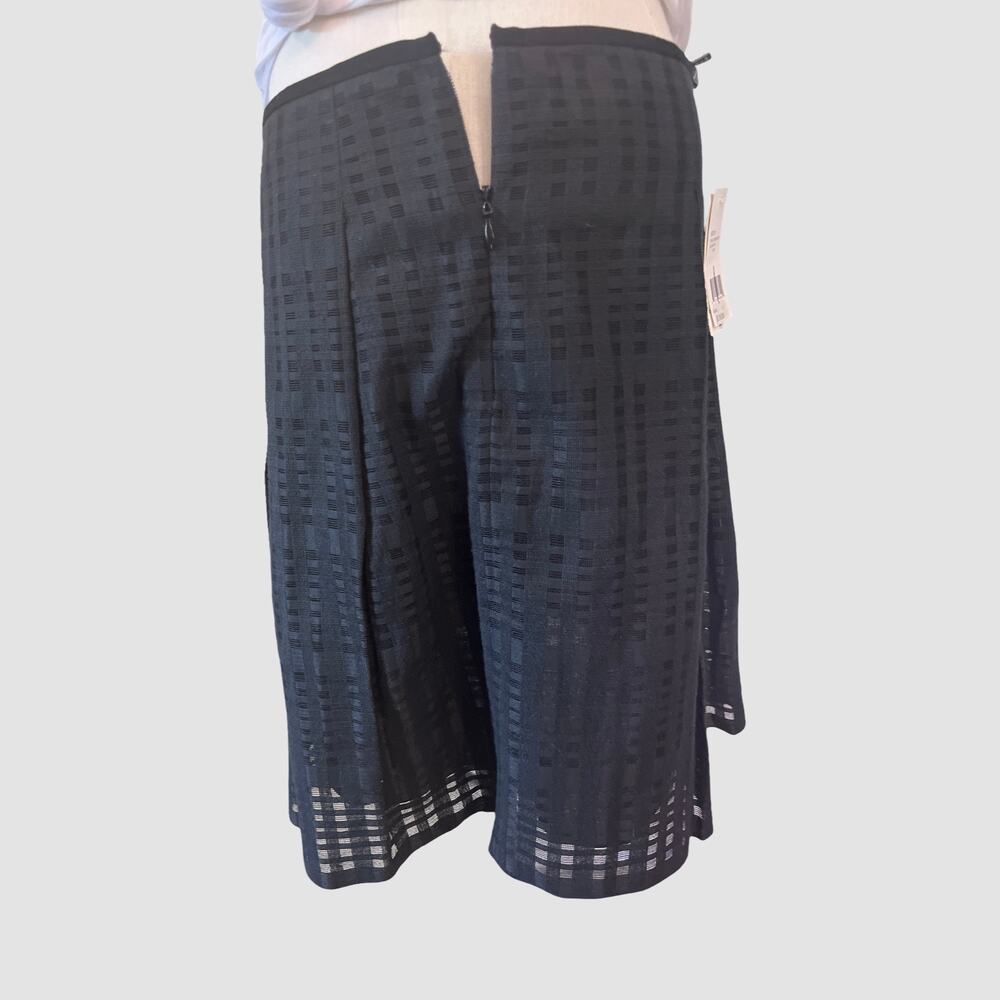 Vince Black Sheer Check Pleated Short Skirt Women’s Size 6 Lightweight NWT - Picture 6 of 11
